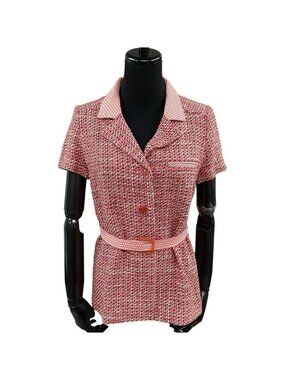 Chanel Vintage Coco Mark Logo Button Short Sleeve Tweed